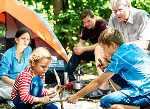 family on camping