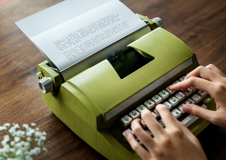 writing with a typewriter