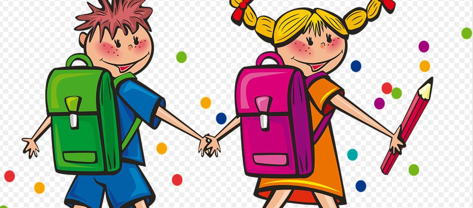 kids graphic going to school